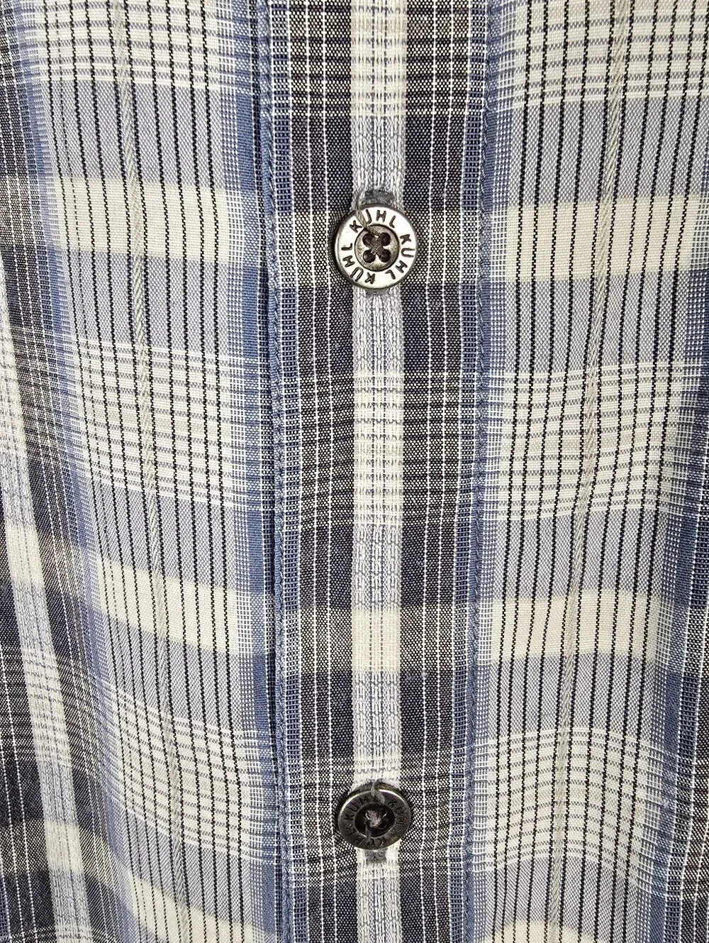 Kuhl Men’s Grey Plaid Short Sleeve Button Down Shirt Cotton Poly Casual Shirt M